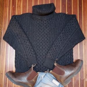 100% merino wool charcoal grey sweater